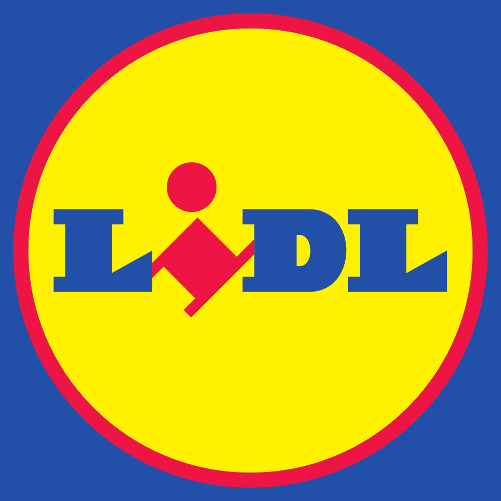 Lidl logo – blue, yellow, and red emblem of the international retail chain.