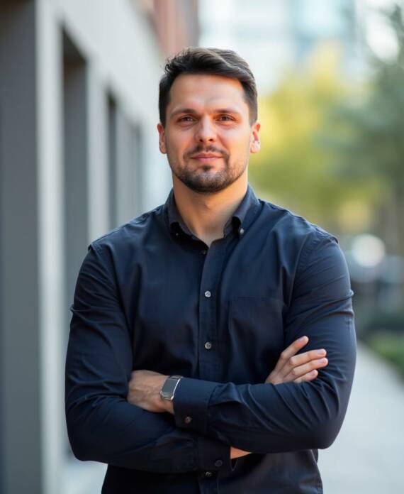 Professional portrait of Patryk Pacenko, Head of In-House Media and Digital Strategy Expert at Runner Media.